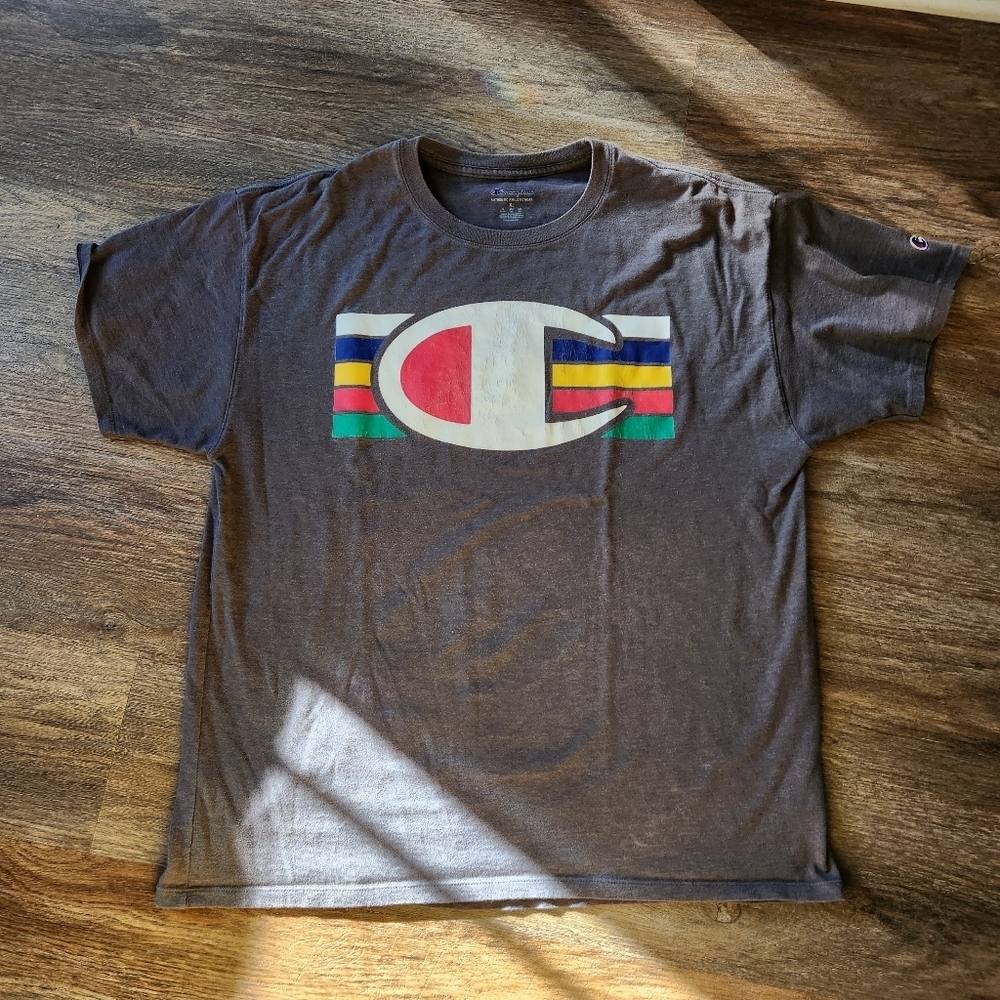 Vtg Champion Multicolor Logo Men's Paper Tag T-Shirt